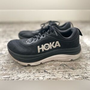 Hoka Black and White Athletic Shoes